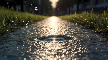 Water drops, background, water drops on leaves, water drops on sand, water drops on the ground, water drops on ice, water drops on snow, pattern 26