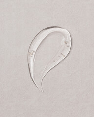 Collagen gel smear, transparent cosmetic texture sample, shampoo smudge 3d rendering