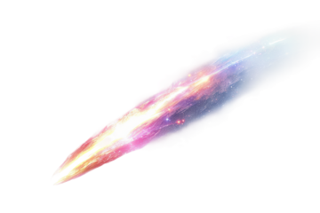 Glowing Comet with Bright Tail Streaking Across the Night Sky