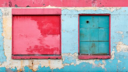 Vibrant Urban Wall with Detailed Textures