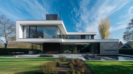 The front and interior designs of the residence