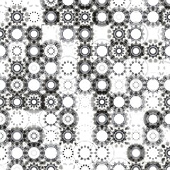 Intricate Black and White Geometric Floral Pattern Design