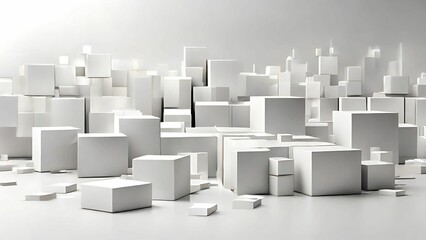 White blocks on white background