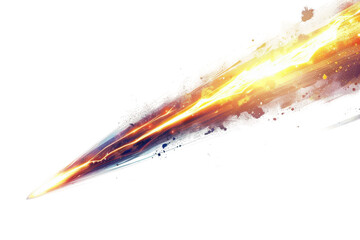 Obraz premium Bright Comet with Luminous Tail Glowing in the Dark Space