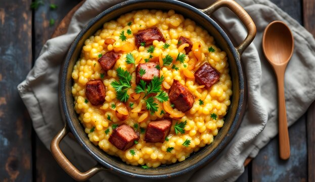 Kulish &ndash; Traditional Ukrainian Porridge with Bacon and Vegetables