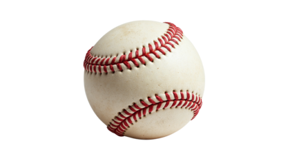 Classic Baseball Sphere with Red Stitching and White Surface