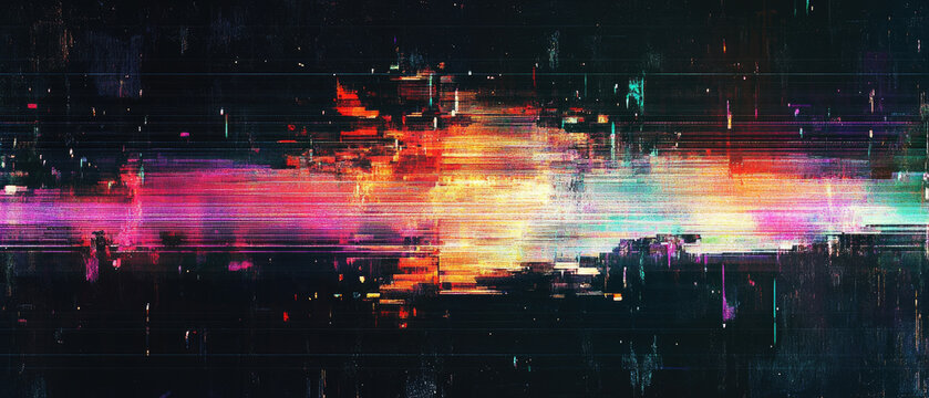 Colorful Abstract Glitch With Vibrant Digital Texture