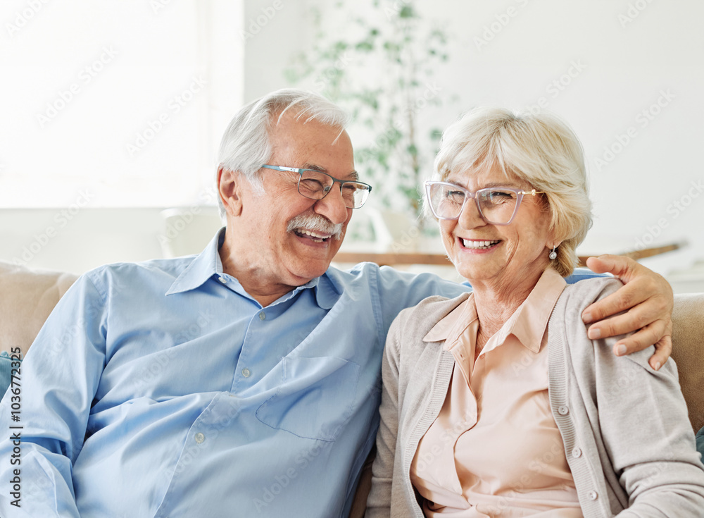 Wall mural senior portrait woman man couple happy retirement smiling love elderly lifestyle old together active