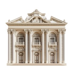 Fototapeta premium Majestic Classical Opera House with Ornate Facade on White Background