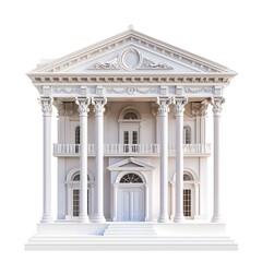 Obraz premium Majestic Classical Opera House with Ornate Facade Standing Alone on White Background