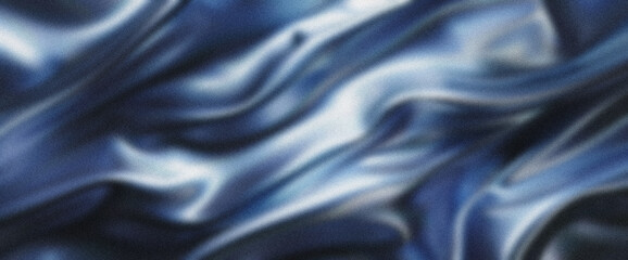 Obraz premium Silky Metallic Waves in Abstract Gradient Blue