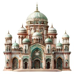 Obraz premium Ornate Domed Palace Symbolizing Grandeur and Royalty on White Background