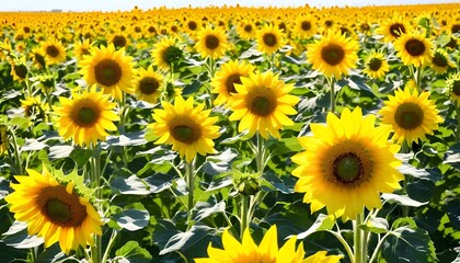 Obraz premium field of sunflowers in the summer