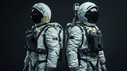 Naklejka premium Advanced Space Suits for Future Exploration