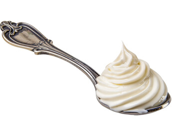 Creamy Swirl of Whipped Topping on Ornate Spoon Presentation