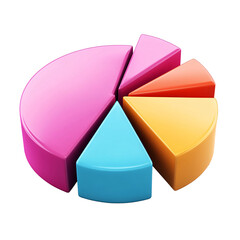 Obraz premium 3d pie chart insider trading icon on transparent background, Detailed Circular Chart 3D Icon on transparent, Pie chart 3d render icon isolated on transparent background.