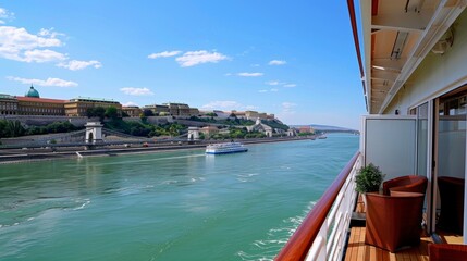Fototapeta premium Scenic Danube River Cruise in Europe
