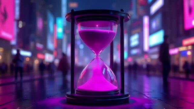 hourglass on black background