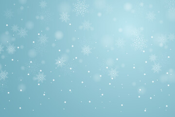 Snowflake and bokeh Christmas background design with light effect vector illustration