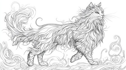 Fototapeta premium Animal illustration sketch book for adults