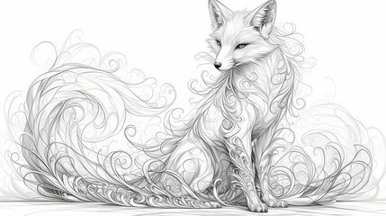Fototapeta premium Animal drawing book for adults