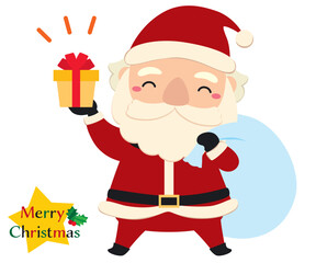 クリスマスのかわいいサンタクロースイラスト/プレゼント02