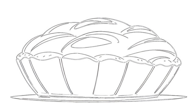 recommend clip art: Bakery products in continuous line art drawing style. Black line sketch on white background. Vector illustration