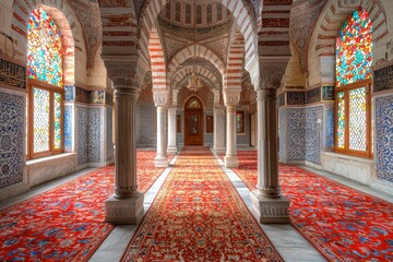 Obraz premium Beautiful mosque as a place of worship for Muslims created with Generative AI