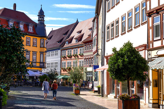 Bad Langensalza, Th&uuml;ringen, Altstadtszene am marktplatz