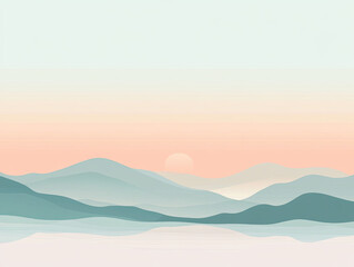 Vector Background with Muted Aqua and Pale Peach for a Calm, Elegant Design