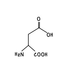 chemical structure of or aspartic acid  illustration