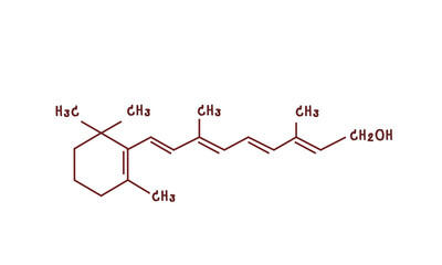 chemical structure of or retinol illustration