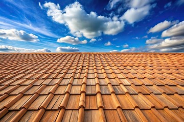 Naklejka premium Panoramic roof with wooden tile background