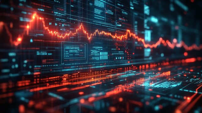 Stylish Stock Illustration Algorithmic Trading Backtesting Concept in colors