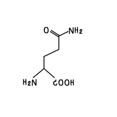 chemical structure of glutamine illustration