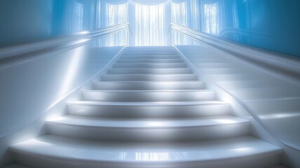 Obraz premium Bright staircase leading to a luminous space.
