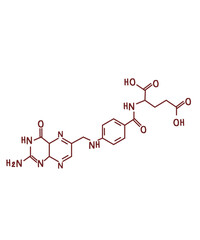 Obraz premium chemical structure of Vitamin B9 or Folic acid illustration