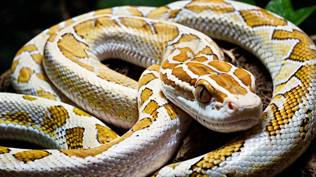 photo of white python, generated by ai