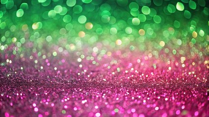 pink and green textured glitter background in panoramic view