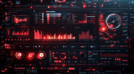 Obraz premium Sophisticated Cash Flow Diagram Illustration in Dashboard BlackWhiteRed