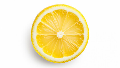 A lemon top view isolated on white background