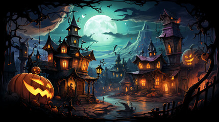 halloween background with pumpkin