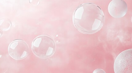 A Soft Pink Background Enhancing the Beauty of Floating Bubbles