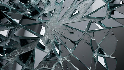 A Highly Detailed Macro Close-up of a Shattered Object: Exploring Fragility and Destruction Through...