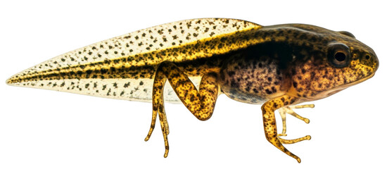 Obraz premium isolated tadpole with detailed tail and developing legs on transparent background for aquatic wildlife, amphibian life cycle, and nature education projects