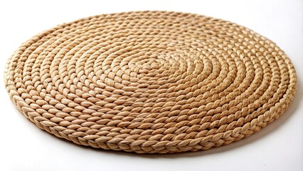 Round placemat in natural braided jute straw mat