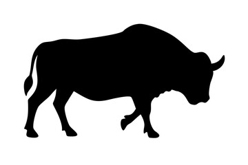 Buffalo silhouette on vector illustration