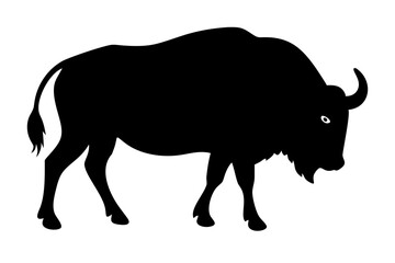 Buffalo silhouette on vector illustration