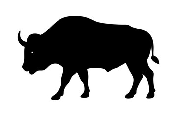 Buffalo silhouette on vector illustration