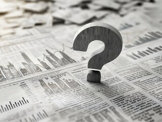Financial Newspaper with Question Mark Amid Market Fluctuations